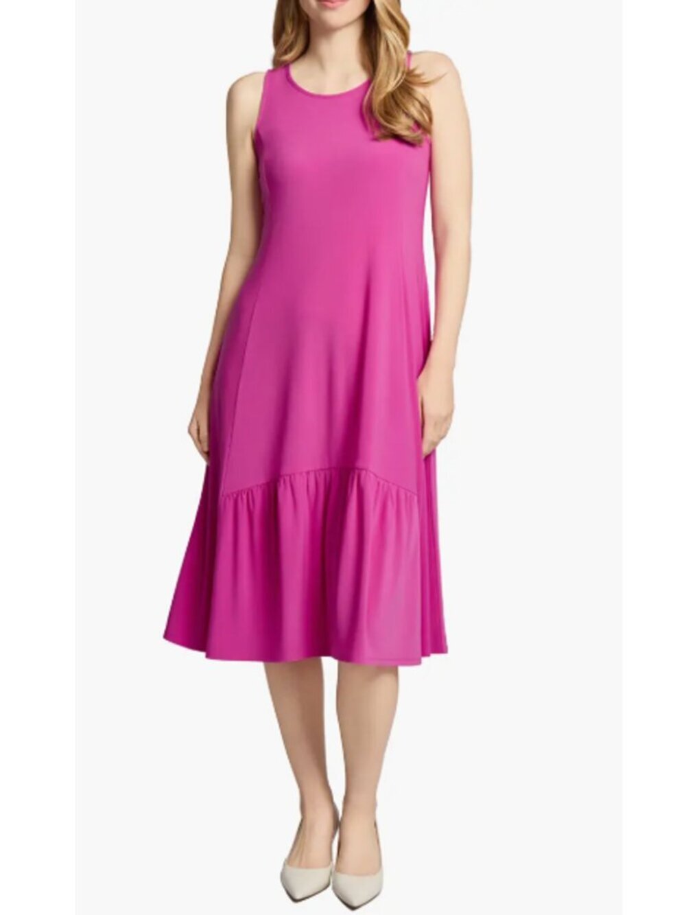 NWT New Jones New York Ruffle Sleeveless Dress In Bright Orchid Size XL